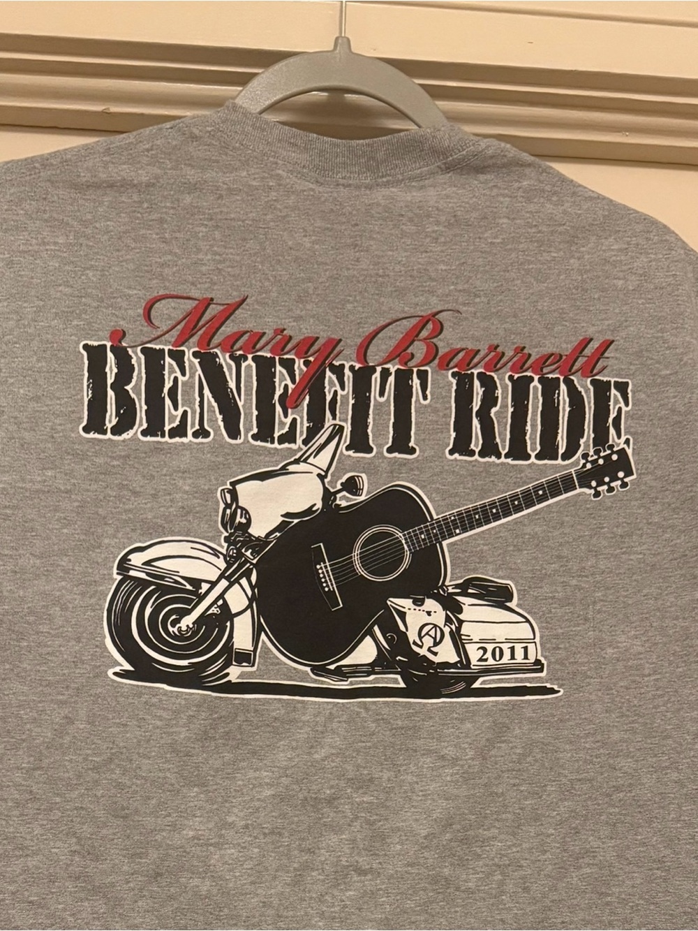 Vintage Benefit Ride Gray Graphic Tee